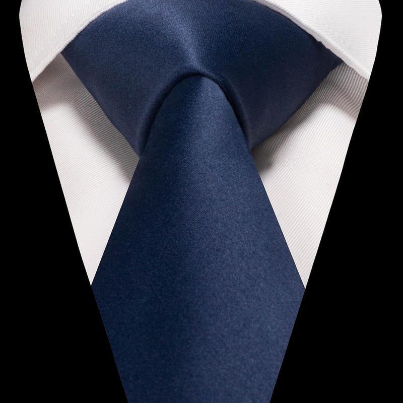 RBOCOTT Solid Color Tie and Pocket Square Hankerchief with Lapel Pin Set for Men - Image 3